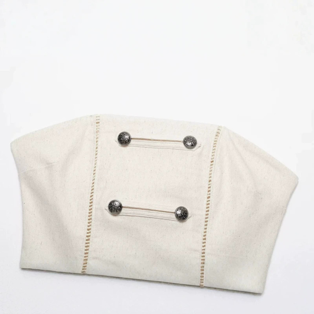 ZARA Summer Fitted Knot Tie Bandeau Top